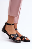 Stylish Women's Flat Leather Sandals with Adjustable Straps