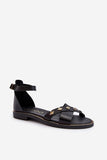 Stylish Women's Flat Leather Sandals with Adjustable Straps