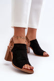 Eco-Suede Women's Sandals with Stylish Openwork Design