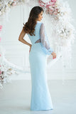 Elegant Sequin One-Shoulder Asymmetrical Dress with Slit