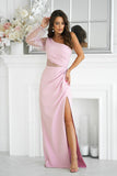 Elegant Sequin Asymmetrical One-Shoulder Dress with Slit
