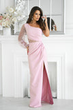 Elegant Sequin Asymmetrical One-Shoulder Dress with Slit