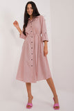 Elegant Midi Shirt Dress with Flared Cut and Pockets