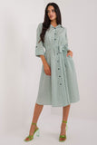 Elegant Midi Shirt Dress with Flared Cut and Pockets