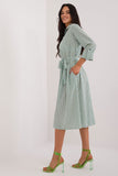 Elegant Midi Shirt Dress with Flared Cut and Pockets