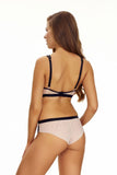 Coquettish Lace and Mesh Bra in Beige and Black