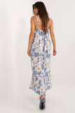 Floral Midi Summer Dress with Ruffle Hem and Strapless Neckline