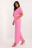 Elegant Casual Blouse and Wide-Leg Pants Set