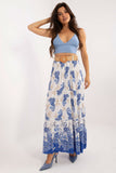 Colorful Printed Casual Maxi Skirt with Ruffle Hem