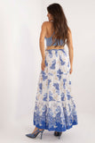 Colorful Printed Casual Maxi Skirt with Ruffle Hem