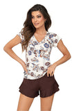 Floral Short Sleeve Women's Pajama Set for Summer Comfort