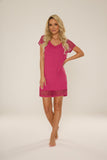 Chic Viscose Nightgown with Elegant Tulle Sleeves