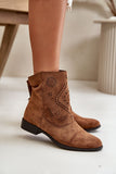 Elegant Openwork Ankle Boots with Zipper Closure for Women