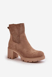 Stylish Eco Suede Ankle Boots with Comfortable Heel