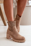 Stylish Eco Suede Ankle Boots with Comfortable Heel