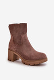 Chic Eco Suede Ankle Boots with Block Heel and Zipper