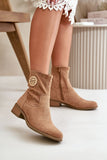 Elegant Women's Ankle Boots with Zipper and Low Heel
