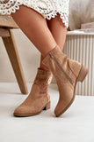 Elegant Women's Ankle Boots with Zipper and Low Heel