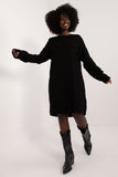 Knee-Length Comfort Knit Dress with Round Neckline