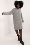 Cozy Knee-Length Dress with Classic Round Neckline