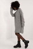 Cozy Knee-Length Dress with Classic Round Neckline