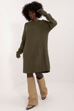 Comfortable Knee-Length Dress with Round Neckline & Long Sleeves