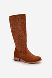 Stylish Eco Suede Over-the-Knee Women's Boots with Zipper