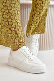 Eco Leather Women's Platform Sneakers with Decorative Lacing