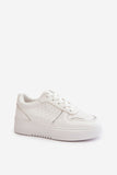 Eco Leather Women's Platform Sneakers with Decorative Lacing