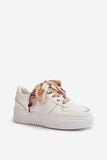Eco Leather Women's Platform Sneakers with Decorative Lacing