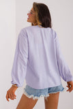 Elegant V-Neck Casual Blouse with Puffy Long Sleeves
