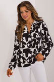 Eco-Friendly Printed Blouse with Puffy Sleeves & V-Neck