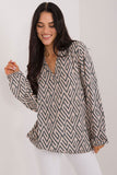 Eco-Friendly Geometric Blouse with Puffy Sleeves