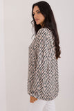 Eco-Friendly Geometric Blouse with Puffy Sleeves