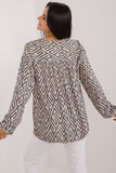 Eco-Friendly Geometric Blouse with Puffy Sleeves