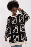 Casual Extended Cut Women's Sweater with Print
