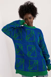 Casual Extended Cut Women's Sweater with Print