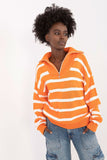 Striped Button-Up Collar Women's Sweater for Everyday Wear
