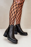 Eco Leather Women's Ankle Boots with Warm Lining & Zipper