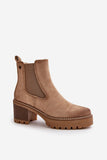 Stylish Eco Suede Women's Ankle Boots with Block Heel