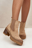 Stylish Eco Suede Women's Ankle Boots with Block Heel