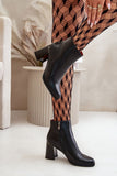 Eco Leather Women's Ankle Boots with Block Heel & Zipper
