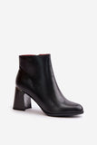 Eco Leather Women's Ankle Boots with Block Heel & Zipper