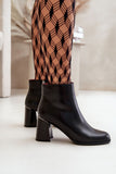 Eco Leather Women's Ankle Boots with Block Heel & Zipper