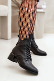 Stylish Lace-Up Ankle Boots with Zipper and Fur Lining