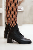Stylish Lace-Up Ankle Boots with Zipper and Fur Lining