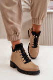 Eco Leather Women's Ankle Boots with Zipper & Lacing