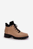 Eco Leather Women's Ankle Boots with Zipper & Lacing