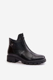Stylish Eco-Leather Ankle Boots with Fleece Lining