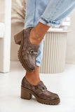 Elegant Polished Leather Women's Shoes with Stylish Heel